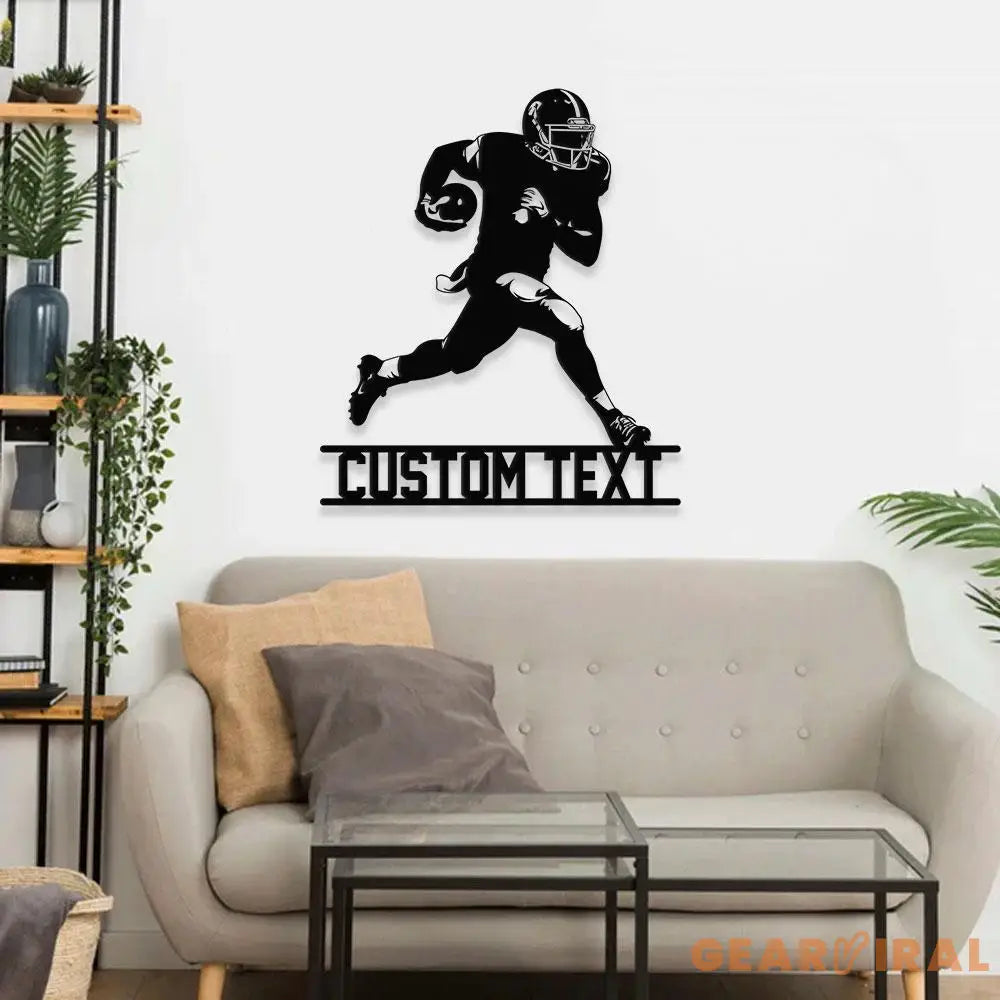Custom Football Player Name Metal Sign with LED Lights Personalized Family Name Metal Sign Personalized Wall Art