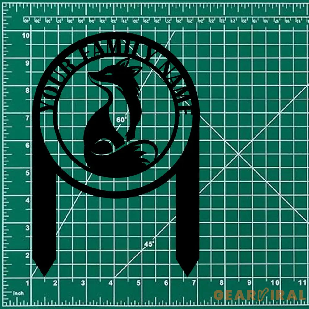 Custom Fox and Address Garden Metal Stake Personalized Family Name Yard Sign Outdoor Door Garden Decor Garden Art Gift