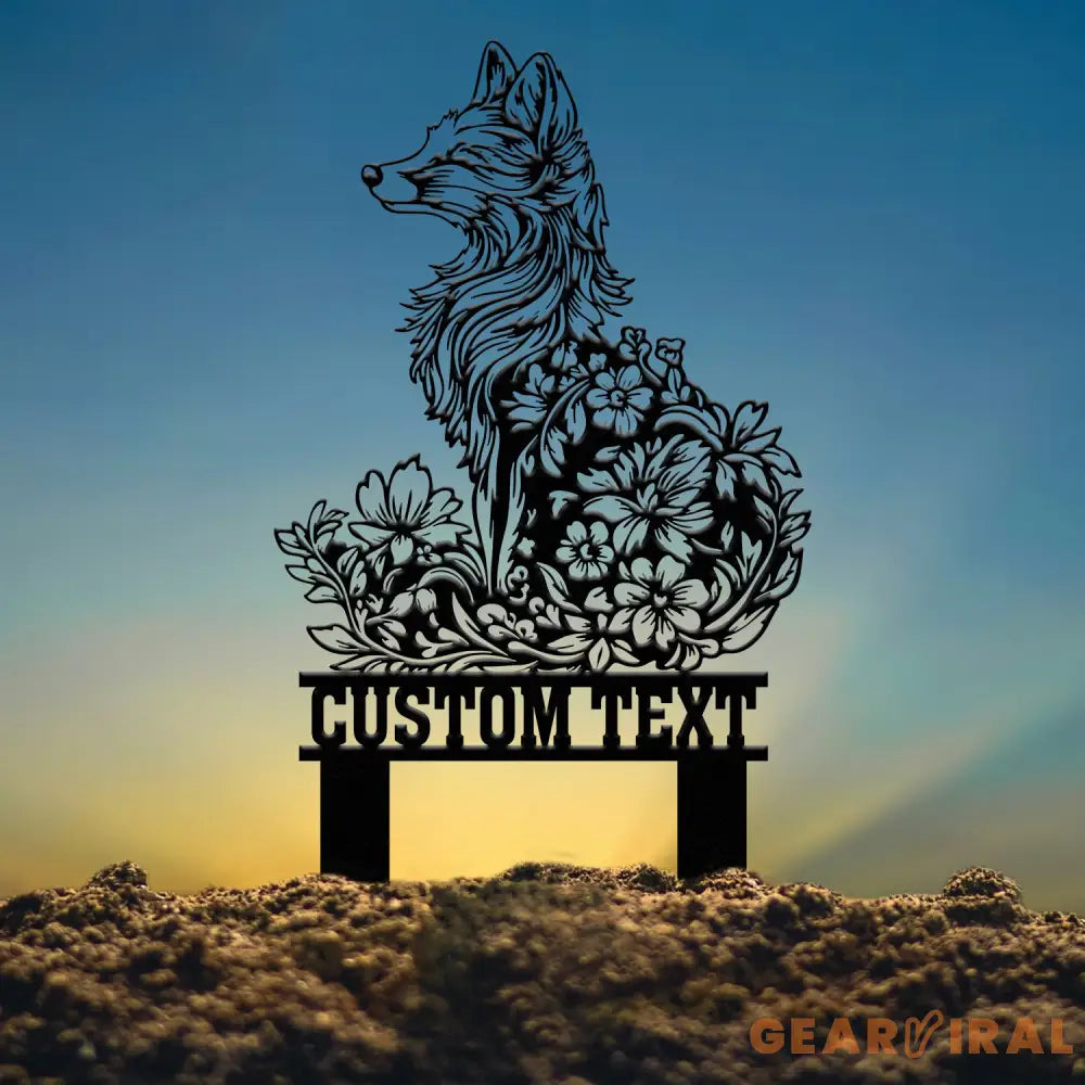 Custom Fox Garden Sign – Personalized Metal Garden Stake – Fox Yard Art & Lawn Decor – Cabin or Den Decoration