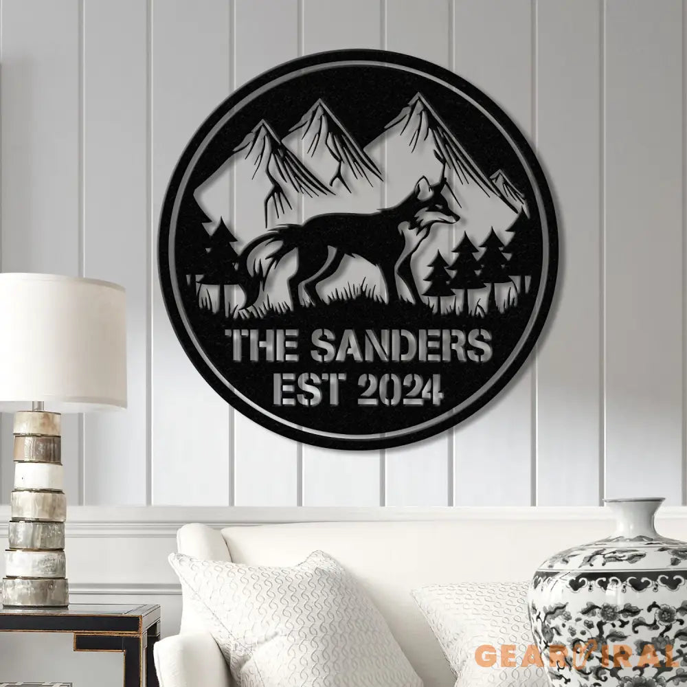 Custom Fox Metal Sign Personalized Fox Name Wall Art Fox Cabin Den Decor Farm Ranch Barn Sign Fox Wall Decor Wildlife