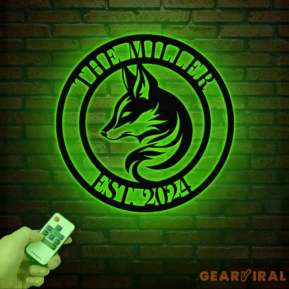 Custom Fox Metal Sign Personalized Fox Name Wall Art Fox Cabin Den Decor Farm Ranch Barn Sign Fox Wall Decor Wildlife