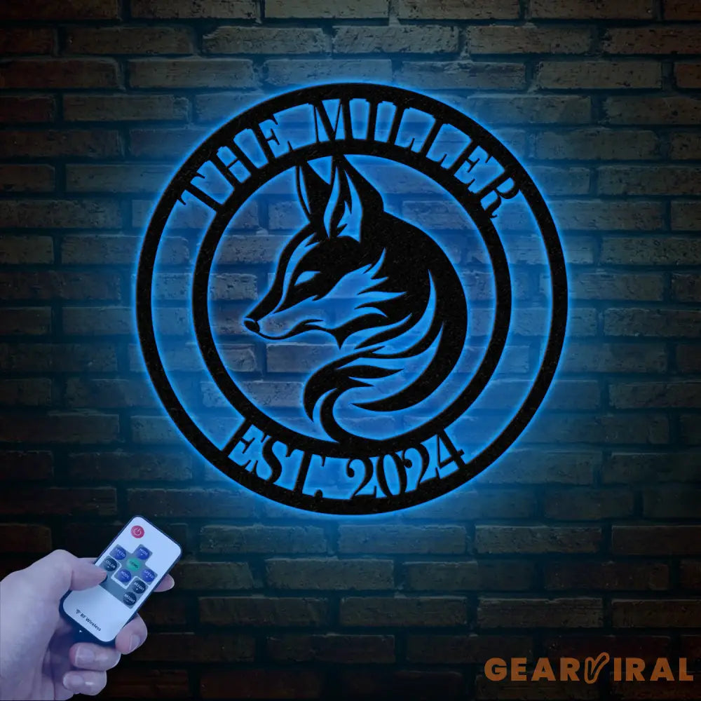 Custom Fox Metal Sign Personalized Fox Name Wall Art Fox Cabin Den Decor Farm Ranch Barn Sign Fox Wall Decor Wildlife