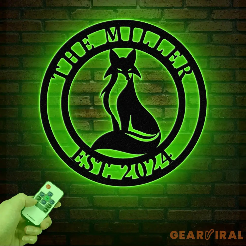 Custom Fox Metal Sign Personalized Fox Name Wall Art Fox Cabin Den Decor Farm Ranch Barn Sign Fox Wall Decor Wildlife