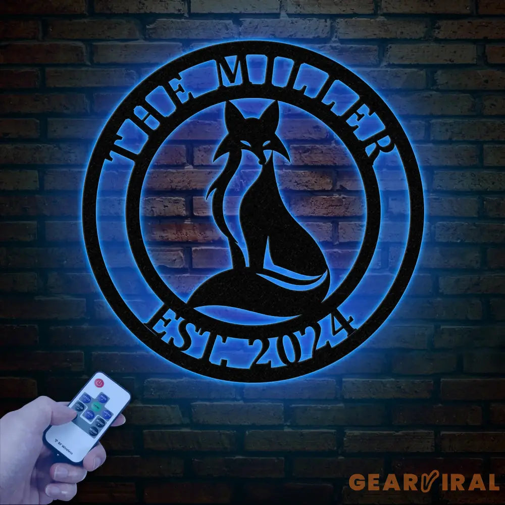 Custom Fox Metal Sign Personalized Fox Name Wall Art Fox Cabin Den Decor Farm Ranch Barn Sign Fox Wall Decor Wildlife