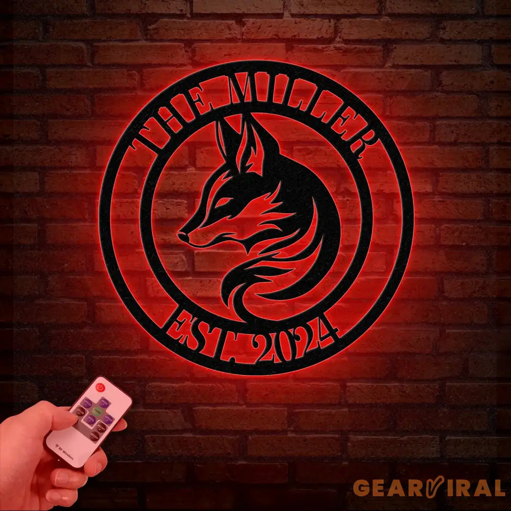 Custom Fox Metal Sign Personalized Fox Name Wall Art Fox Cabin Den Decor Farm Ranch Barn Sign Fox Wall Decor Wildlife