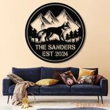 Custom Fox Metal Sign Personalized Fox Name Wall Art Fox Cabin Den Decor Farm Ranch Barn Sign Fox Wall Decor Wildlife