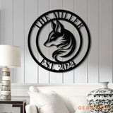 Custom Fox Metal Sign Personalized Fox Name Wall Art Fox Cabin Den Decor Farm Ranch Barn Sign Fox Wall Decor Wildlife