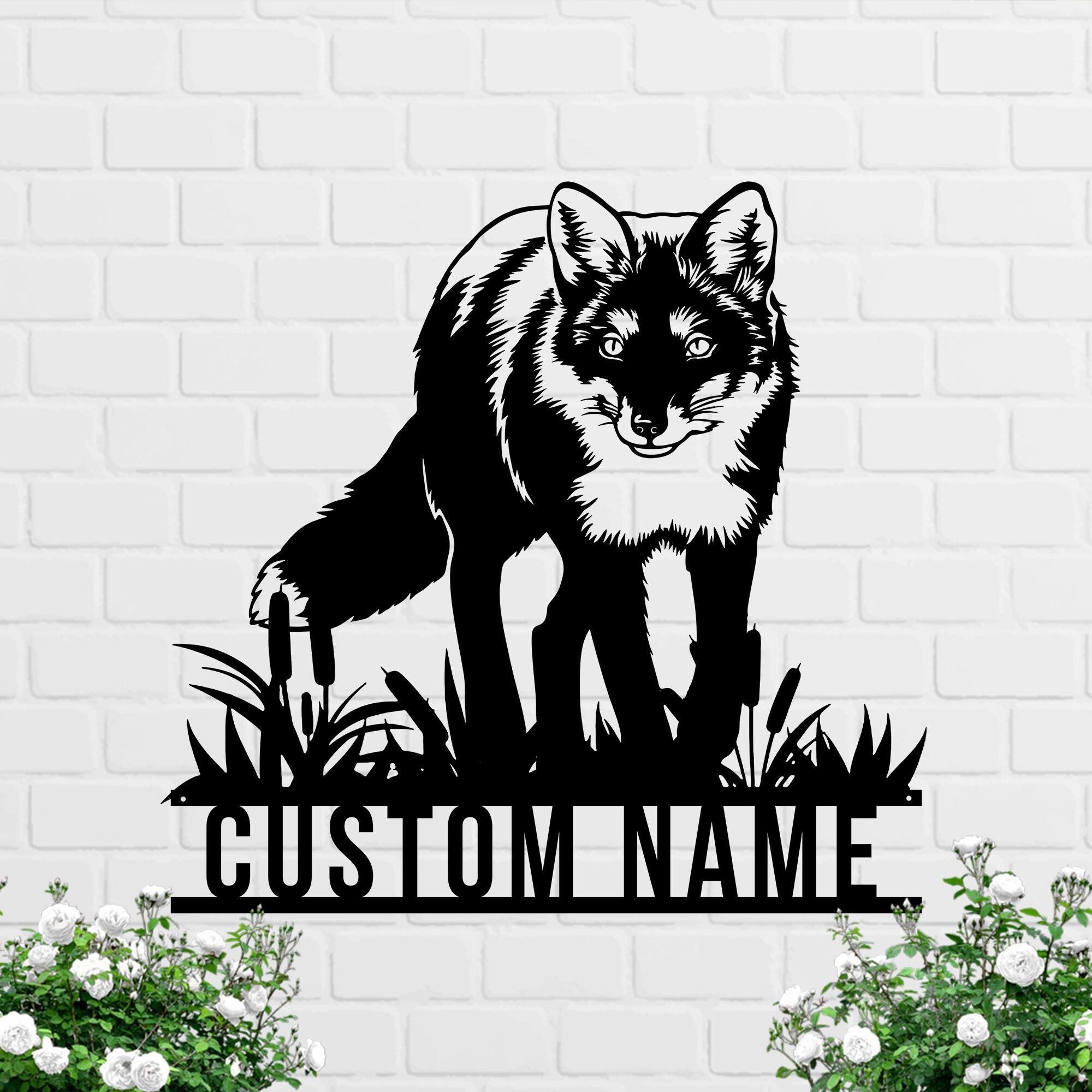 Custom Fox Metal Wall Art LED Light Personalized Fox Lover Name Sign Home Decor Kid Nursery Decor Wild Animal Housewarming Birthday Gift | GearViral