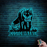 Custom Fox Metal Wall Art LED Light Personalized Fox Lover Name Sign Home Decor Kid Nursery Decor Wild Animal