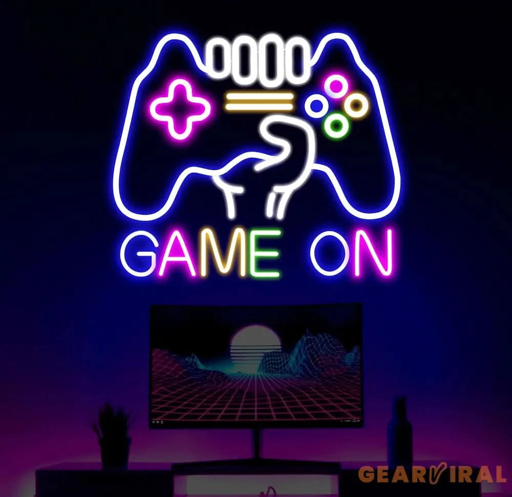 Custom Game On Controller Neon Sign Game Controller Led Light Game Zone Neon Sign Gaming Neon Light Gamer Room Art