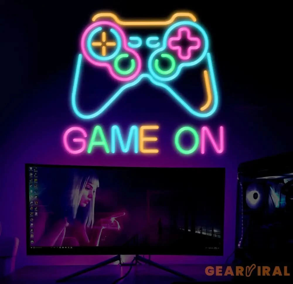 Custom Game On Controller Neon Sign Game Controller Led Light Game Zone Neon Sign Gaming Neon Light Gamer Room Art