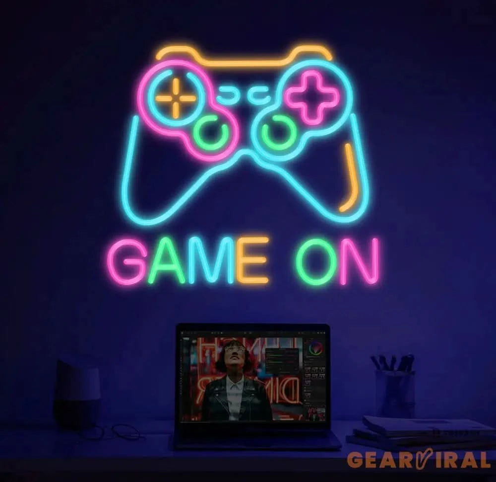 Custom Game On Controller Neon Sign Game Controller Led Light Game Zone Neon Sign Gaming Neon Light Gamer Room Art