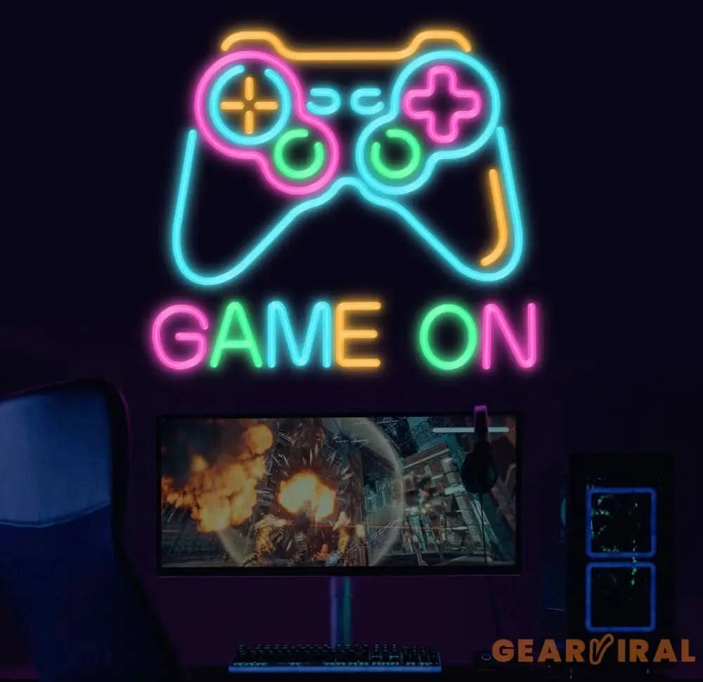 Custom Game On Controller Neon Sign Game Controller Led Light Game Zone Neon Sign Gaming Neon Light Gamer Room Art