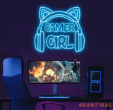 Custom Gamer Girl Neon Sign Wall Art Decor Home Bedroom Decoration Gift For Gamer Gaming Neon Light Gamer Room Art Gift