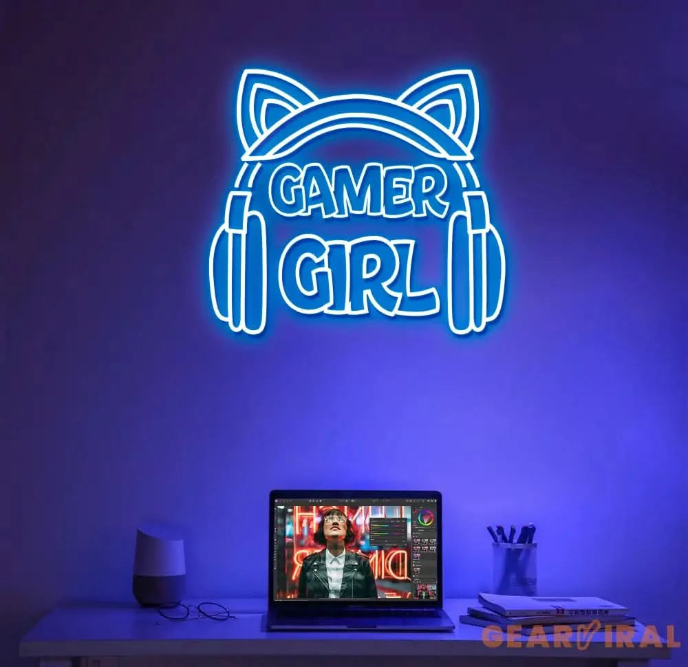Custom Gamer Girl Neon Sign Wall Art Decor Home Bedroom Decoration Gift For Gamer Gaming Neon Light Gamer Room Art Gift