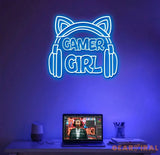 Custom Gamer Girl Neon Sign Wall Art Decor Home Bedroom Decoration Gift For Gamer Gaming Neon Light Gamer Room Art Gift