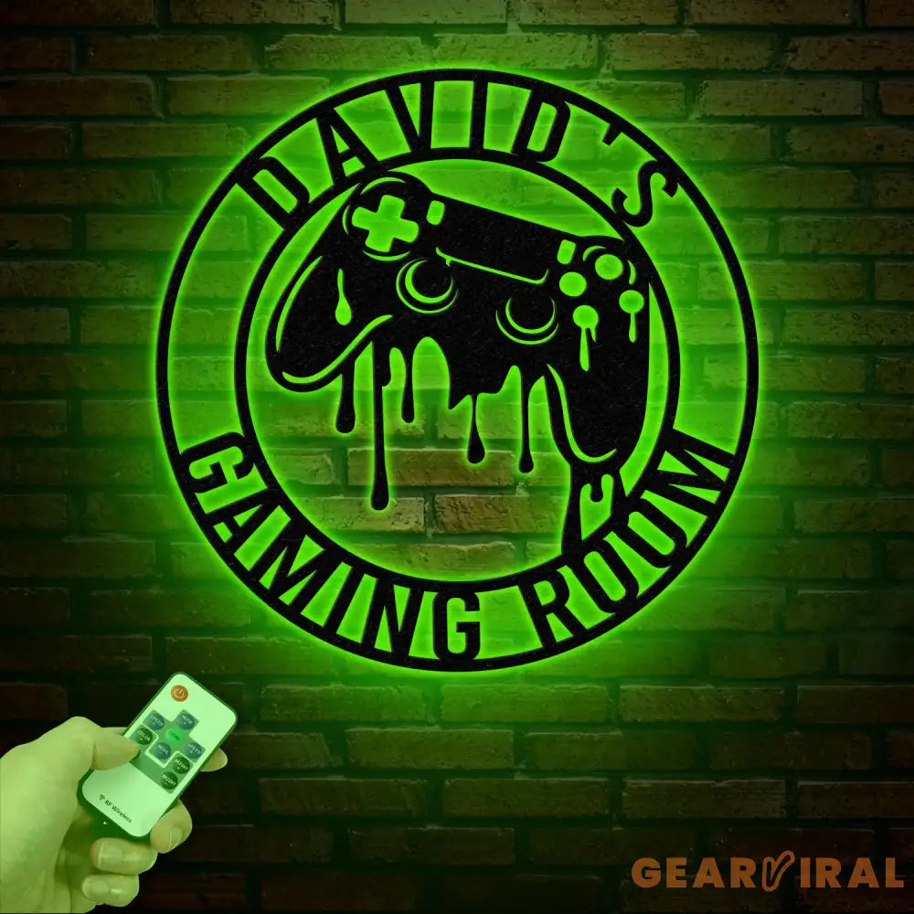 Custom Gaming Room Metal Sign with LED Lights Personalized Game Controller Wall Decor Gamer LED Sign Gift for Video