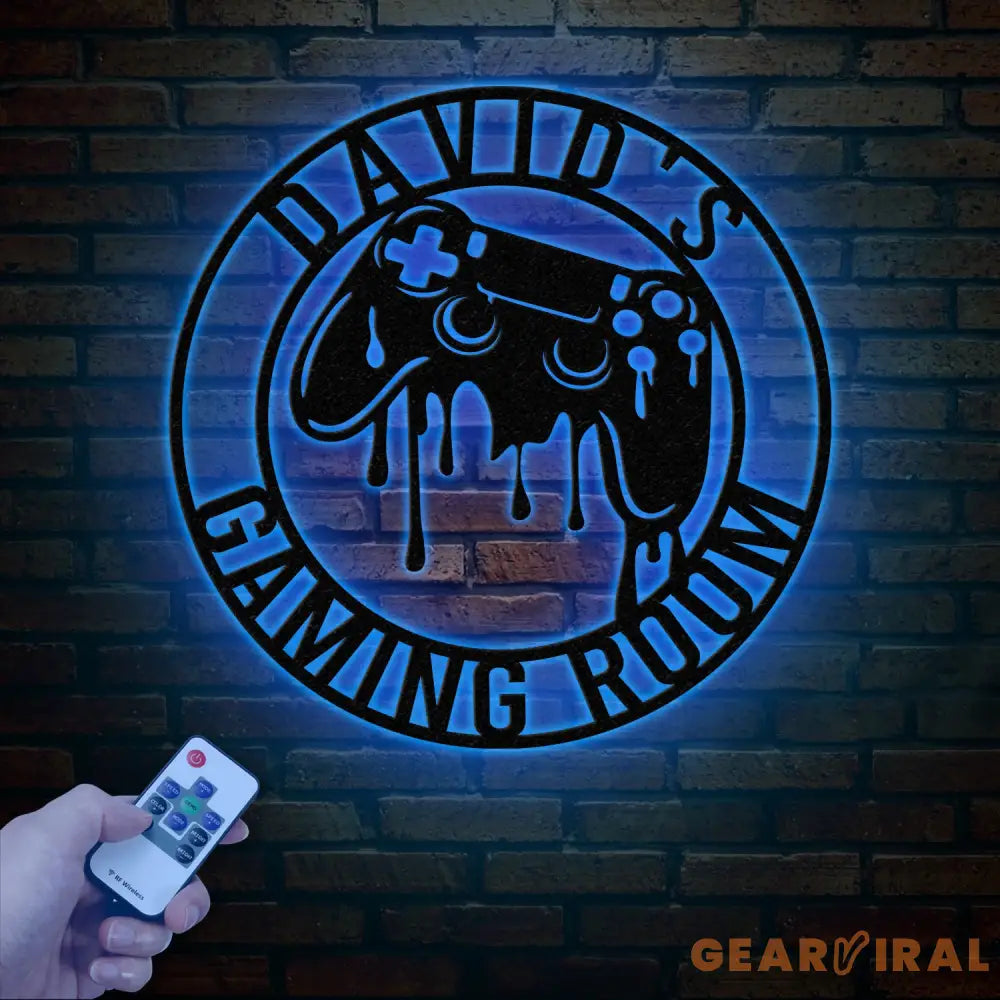 Custom Gaming Room Metal Sign with LED Lights Personalized Game Controller Wall Decor Gamer LED Sign Gift for Video