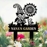 Custom Garden Gnome Metal Sign Stake Personalized Garden Stake Garden Gnome Outdoor Patio Garden Art Decor Metal Yard