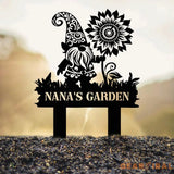 Custom Garden Gnome Metal Sign Stake Personalized Garden Stake Garden Gnome Outdoor Patio Garden Art Decor Metal Yard