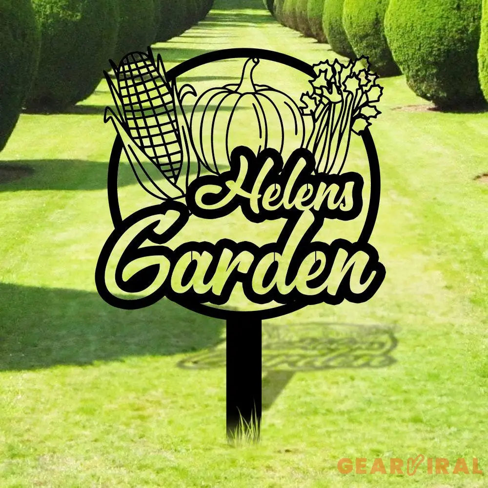 Custom Garden Metal Sign Flower Sign with Stakes Outdoor Metal Sign Metal Yard Art Housewarming Gift Garden Decor Gifts