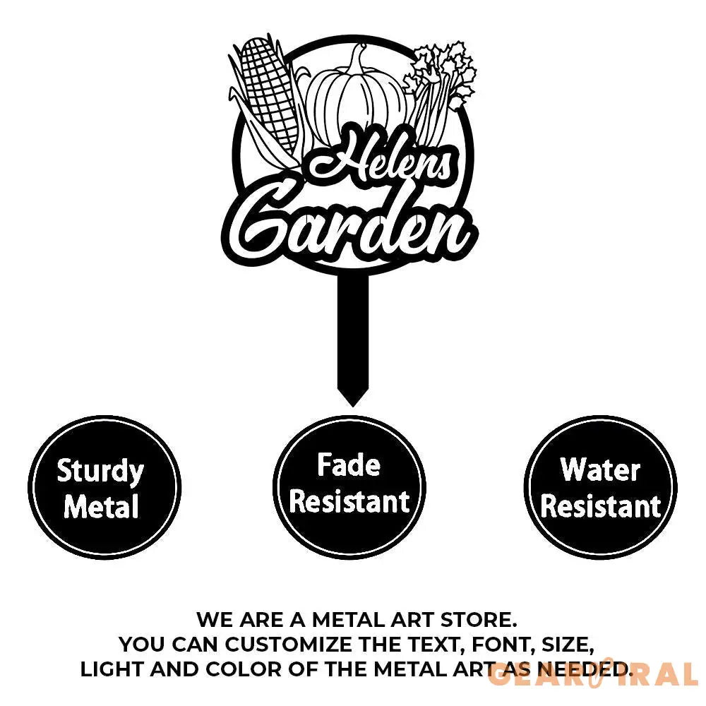 Custom Garden Metal Sign Flower Sign with Stakes Outdoor Metal Sign Metal Yard Art Housewarming Gift Garden Decor Gifts