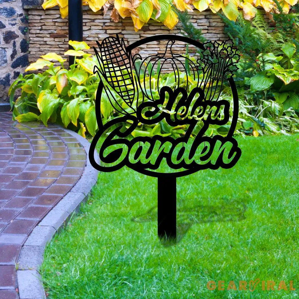 Custom Garden Metal Sign Flower Sign with Stakes Outdoor Metal Sign Metal Yard Art Housewarming Gift Garden Decor Gifts