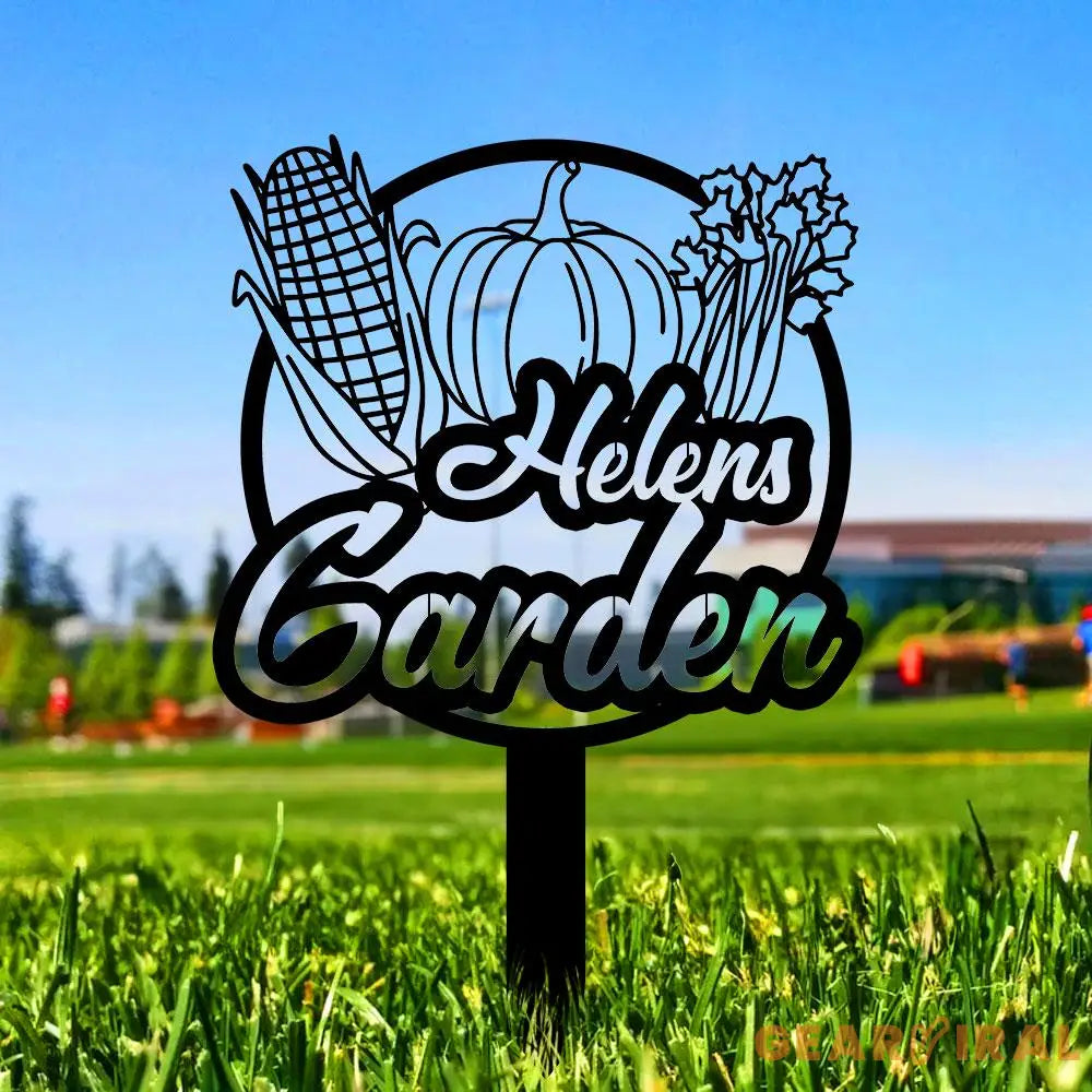 Custom Garden Metal Sign Flower Sign with Stakes Outdoor Metal Sign Metal Yard Art Housewarming Gift Garden Decor Gifts