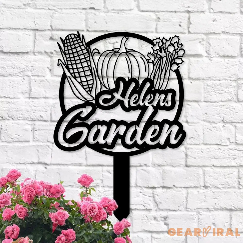 Custom Garden Metal Sign Flower Sign with Stakes Outdoor Metal Sign Metal Yard Art Housewarming Gift Garden Decor Gifts