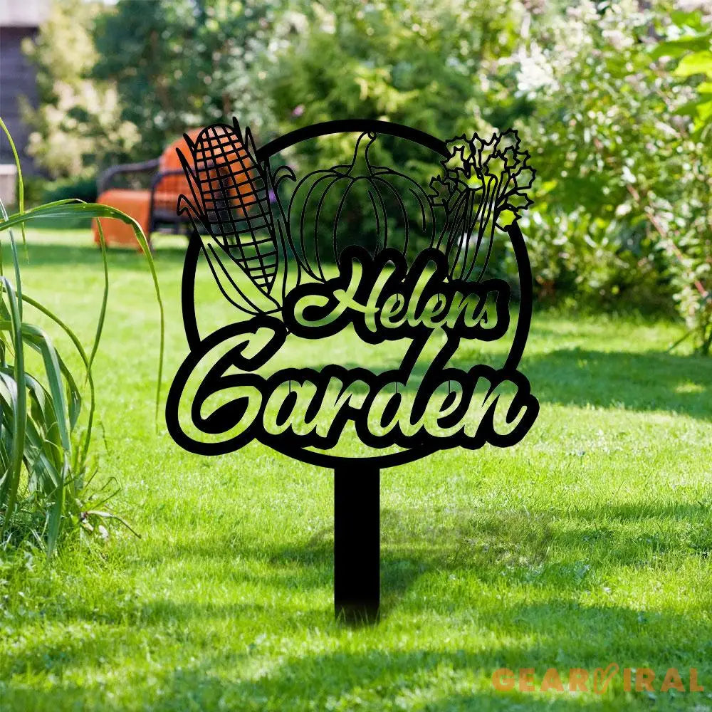 Custom Garden Metal Sign Flower Sign with Stakes Outdoor Metal Sign Metal Yard Art Housewarming Gift Garden Decor Gifts