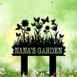 Custom Garden Metal Sign - Personalized Garden Name Sign - Flower Sign with Stakes - Garden Decor | GearViral