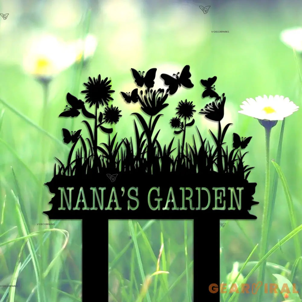Custom Garden Metal Sign - Personalized Garden Name Sign - Flower Sign with Stakes - Garden Decor | GearViral