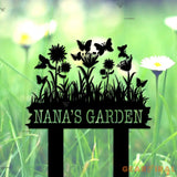 Custom Garden Metal Sign - Personalized Garden Name Sign - Flower Sign with Stakes - Garden Decor | GearViral