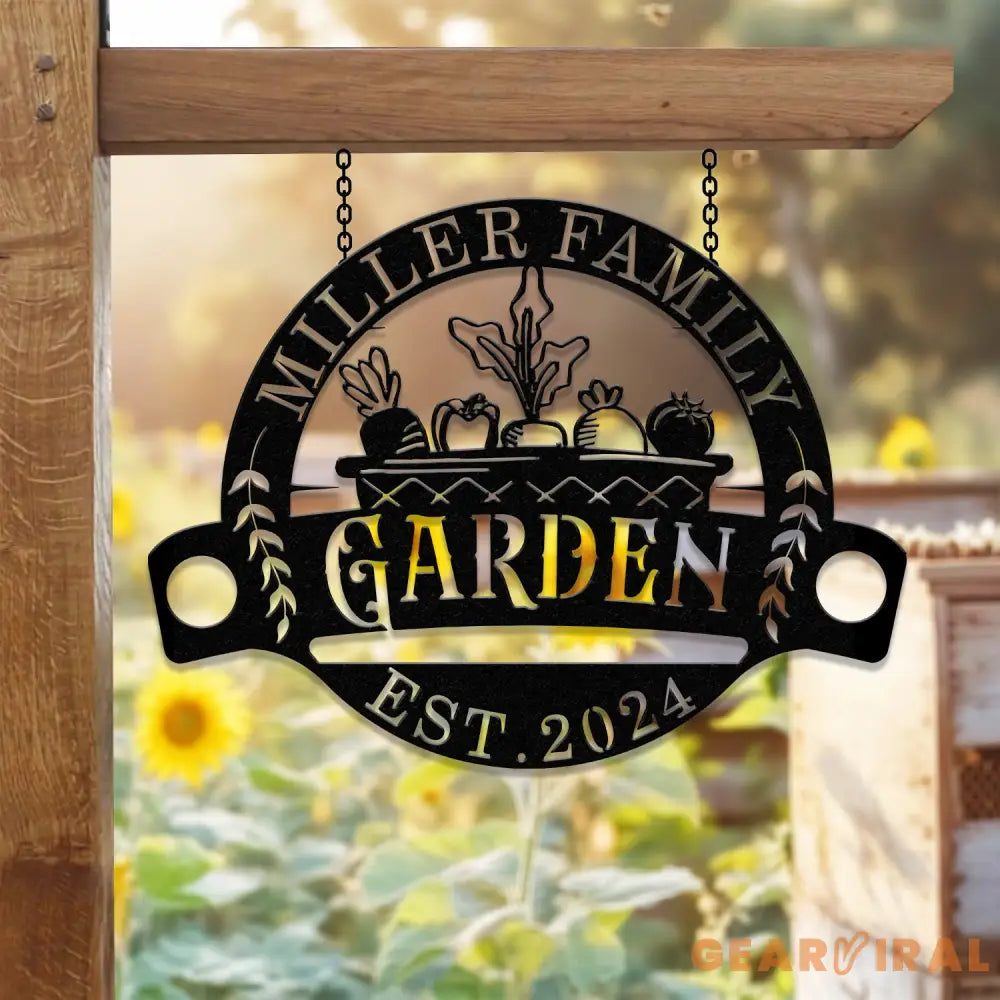 Custom Garden Metal Sign Vegetable Garden Hanging Family Last Name Backyard Sign Vegetable Garden Decor Home Grown