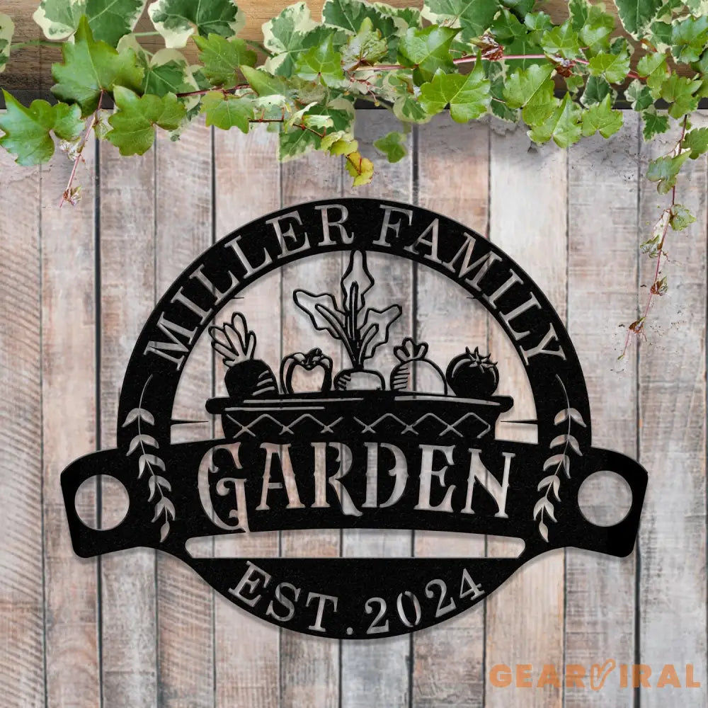 Custom Garden Metal Sign Vegetable Garden Hanging Family Last Name Backyard Sign Vegetable Garden Decor Home Grown