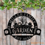 Custom Garden Metal Sign Vegetable Garden Hanging Family Last Name Backyard Sign Vegetable Garden Decor Home Grown