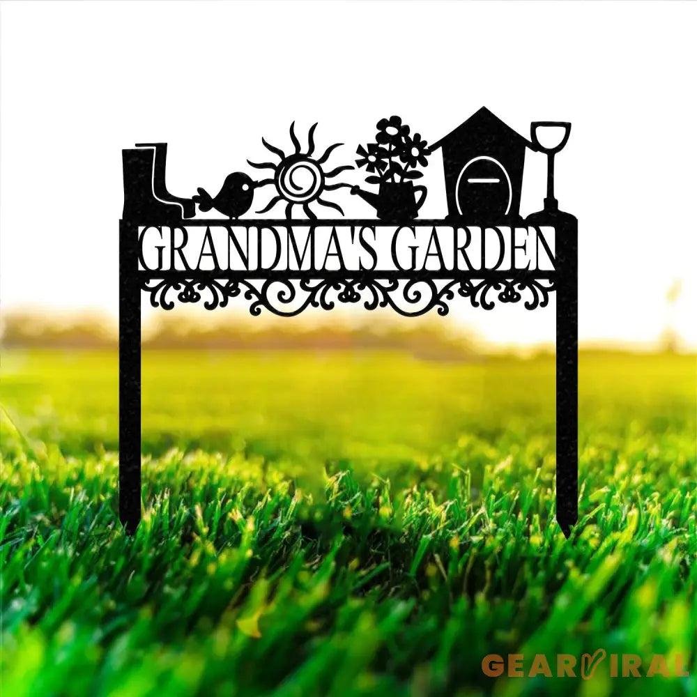 Custom Garden Sign with Stake Flower Design Personalized Garden Sign Gardener Name Sign Yard Sign Mom’s Metal Garden