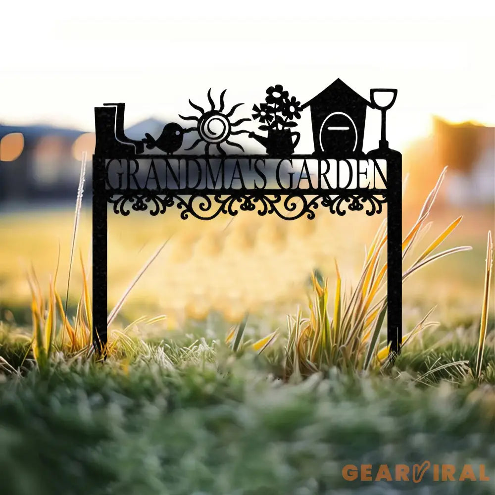 Custom Garden Sign with Stake Flower Design Personalized Garden Sign Gardener Name Sign Yard Sign Mom’s Metal Garden