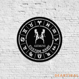 Custom Gemini Zodiac Metal Wall Art Personalized Gemini Zodiac Name Sign Decoration For Room Horoscope Home Decor
