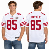 Custom George Kittle San Francisco 49ers Fan Inspired 80th Anniversary Game Jersey - White