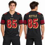 Custom George Kittle San Francisco 49ers Fan Inspired Rivalries Collection Stitched Premium Limited Jersey - Black