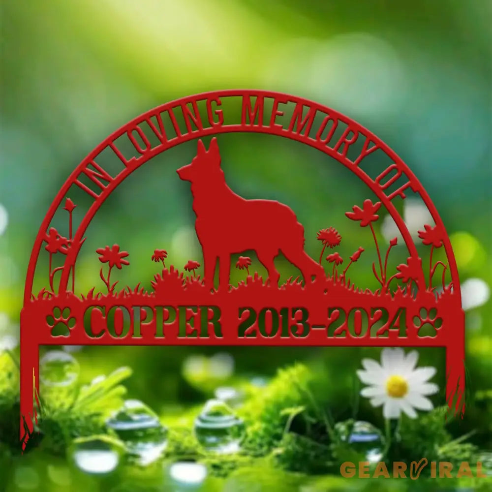 Custom German Shepherd Memorial Metal Stake - Personalized Pet Grave Marker Remembrance Sign Sympathy Gift Pet Loss