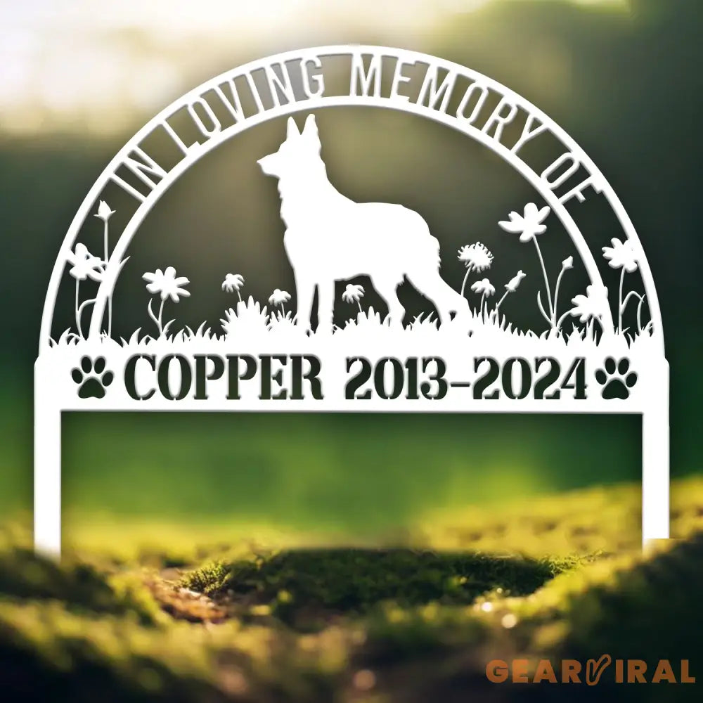 Custom German Shepherd Memorial Metal Stake - Personalized Pet Grave Marker Remembrance Sign Sympathy Gift Pet Loss