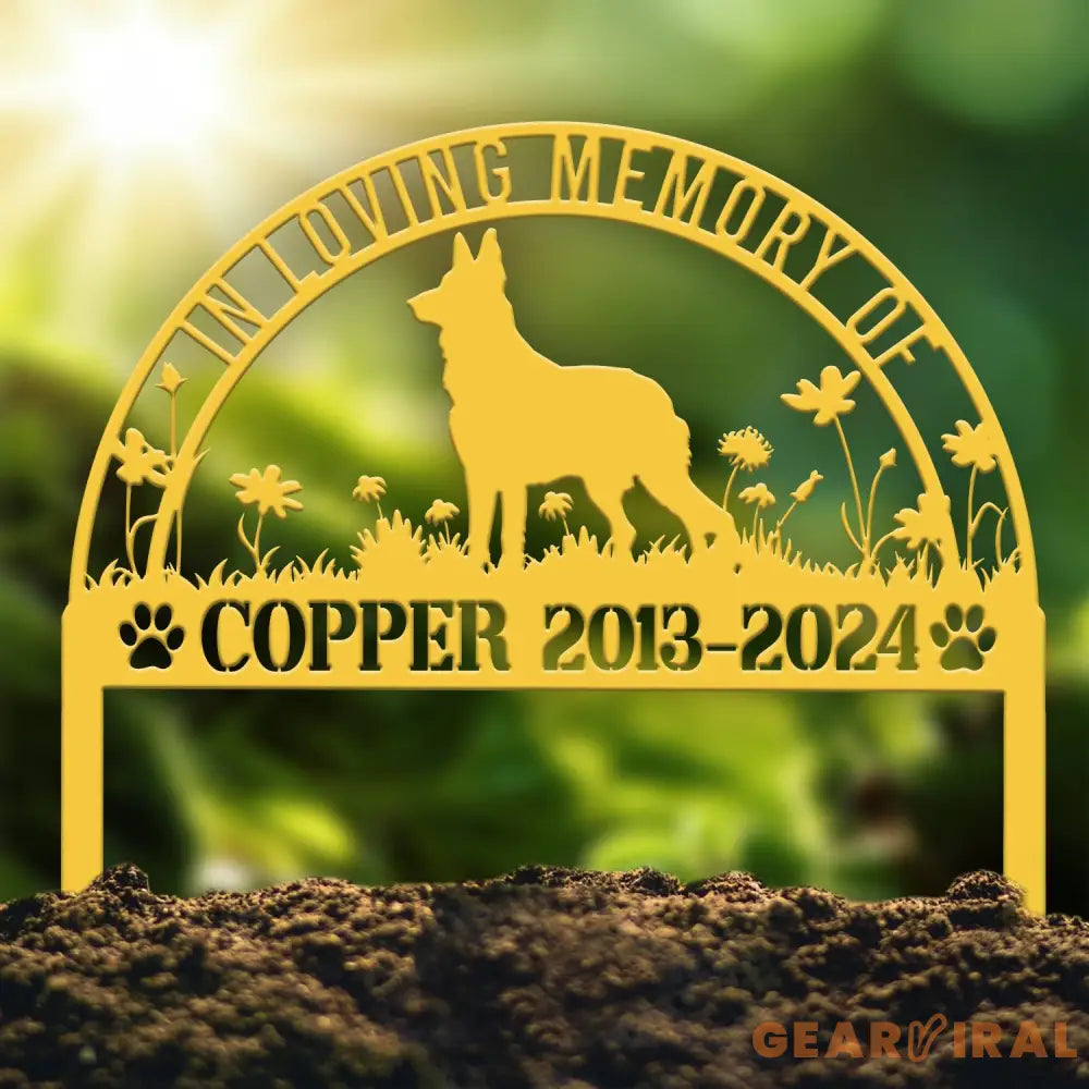Custom German Shepherd Memorial Metal Stake - Personalized Pet Grave Marker Remembrance Sign Sympathy Gift Pet Loss