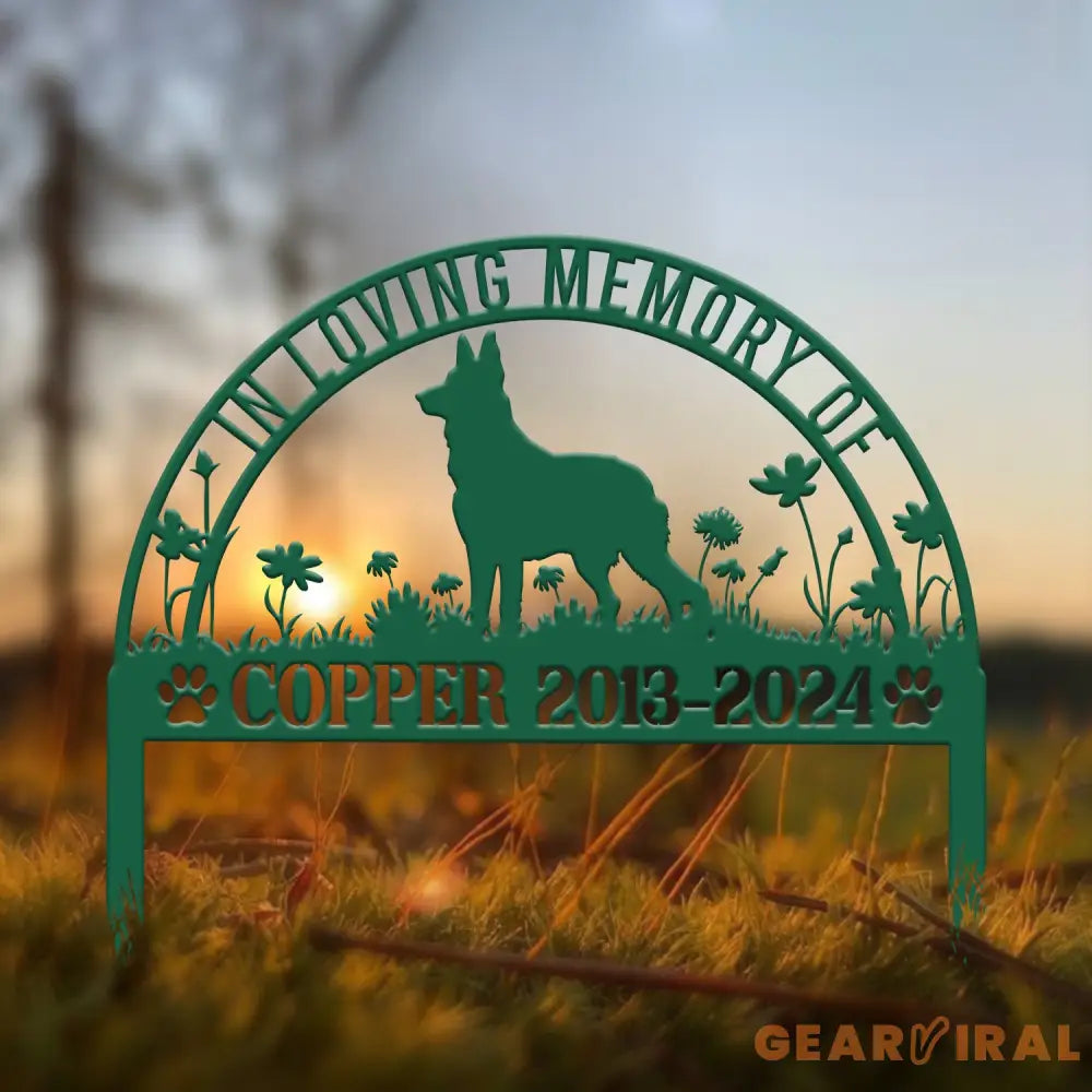 Custom German Shepherd Memorial Metal Stake - Personalized Pet Grave Marker Remembrance Sign Sympathy Gift Pet Loss