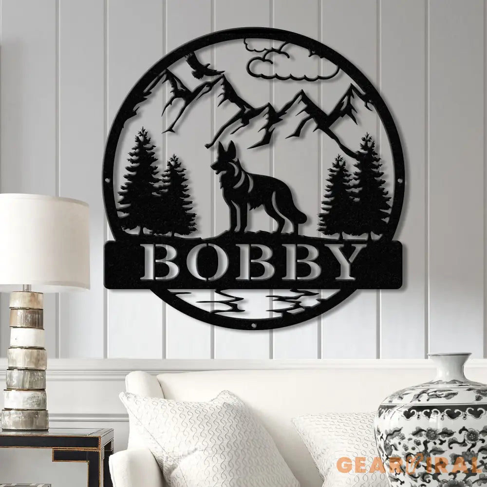 Custom German Shepherd Metal Sign Dog Name Sign German Shepherd Wall Decor Dog Lovers Wall Art Pet Lover Gift Dog Mom