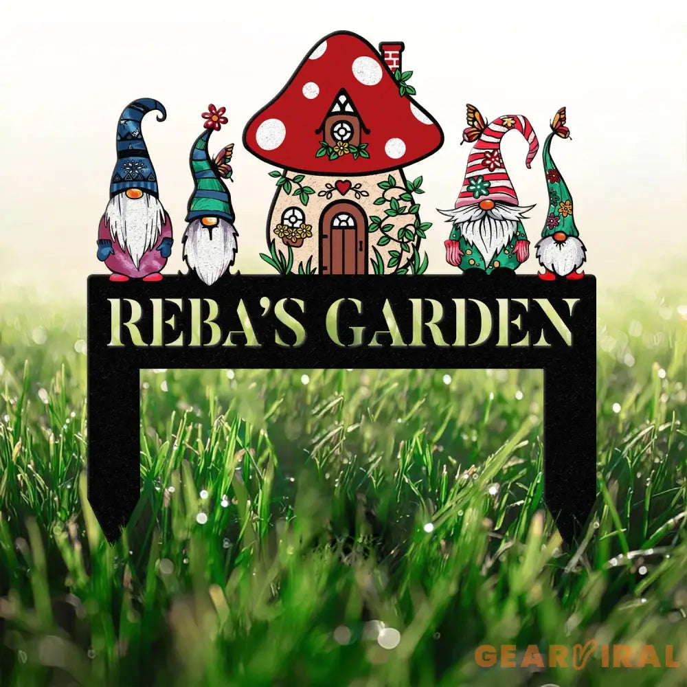 Custom Gnome Yard Sign Metal Gnome Garden Sign With Stake Custom Garden Sign,Gnome Metal Art,Outdoor Lawn Decor Gnome