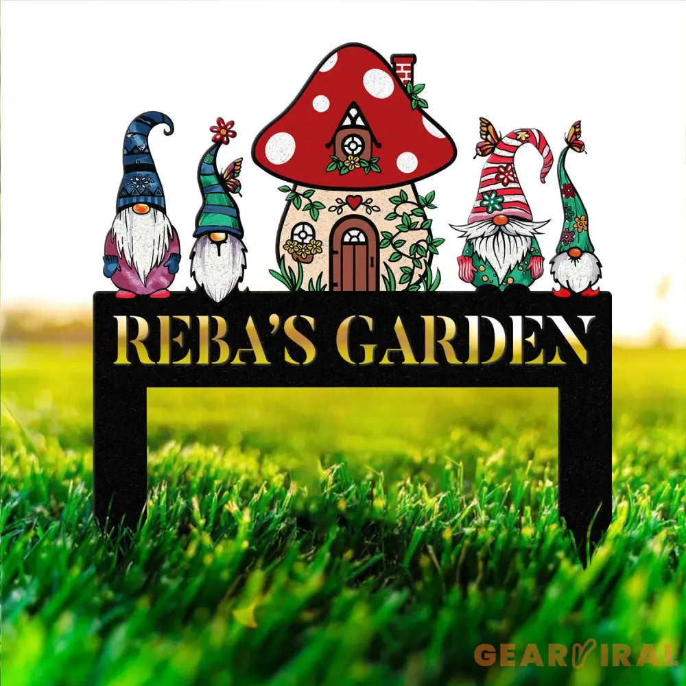 Custom Gnome Yard Sign Metal Gnome Garden Sign With Stake Custom Garden Sign,Gnome Metal Art,Outdoor Lawn Decor Gnome