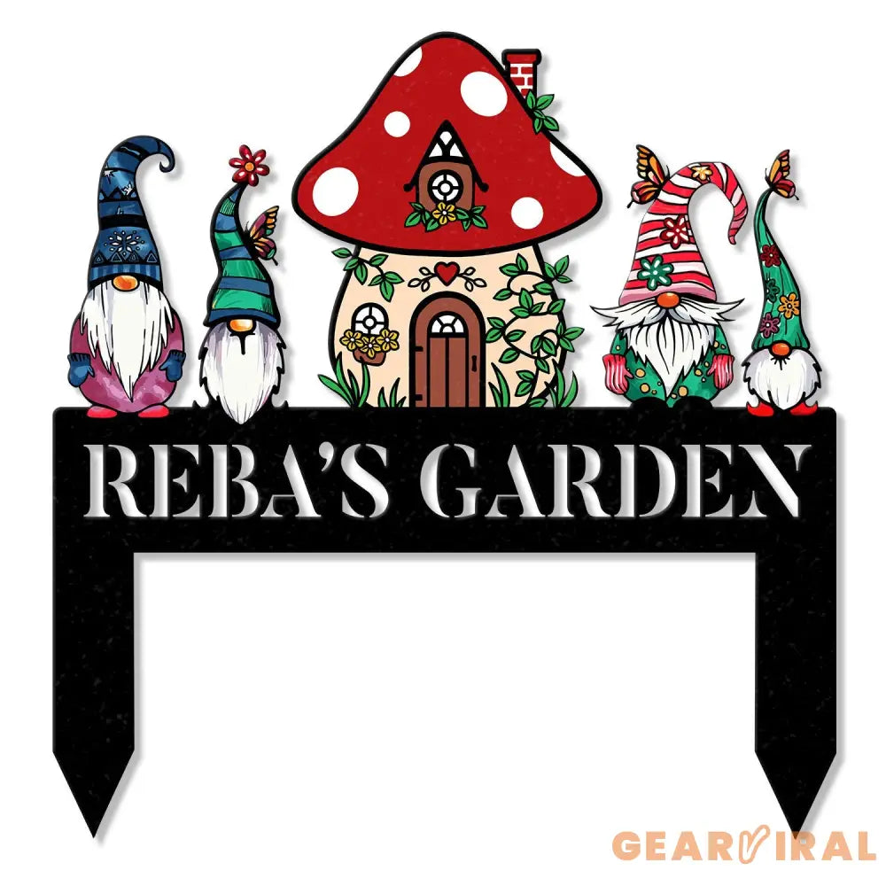 Custom Gnome Yard Sign Metal Gnome Garden Sign With Stake Custom Garden Sign,Gnome Metal Art,Outdoor Lawn Decor Gnome