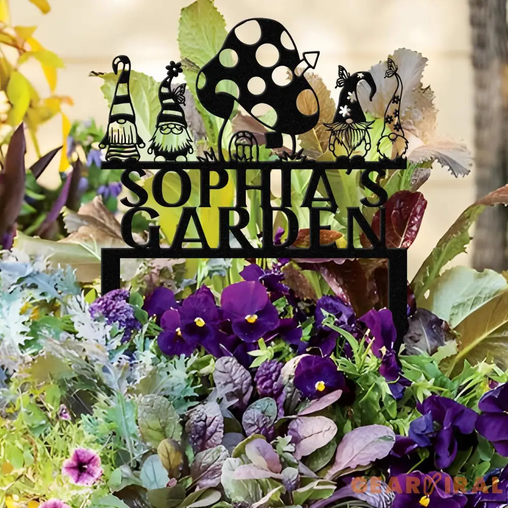 Custom Gnome Yard Sign Metal Gnome Garden Sign With Stake Custom Garden Sign,Gnome Metal Art,Outdoor Lawn Decor Gnome